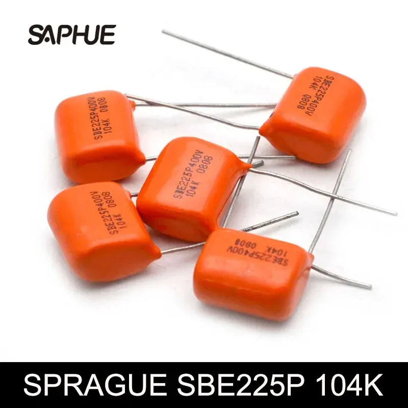 Kable 10pcs Orange Cap (kondensator) SBE 225P 104K 0,1UF 400V dla gitary elektrycznej