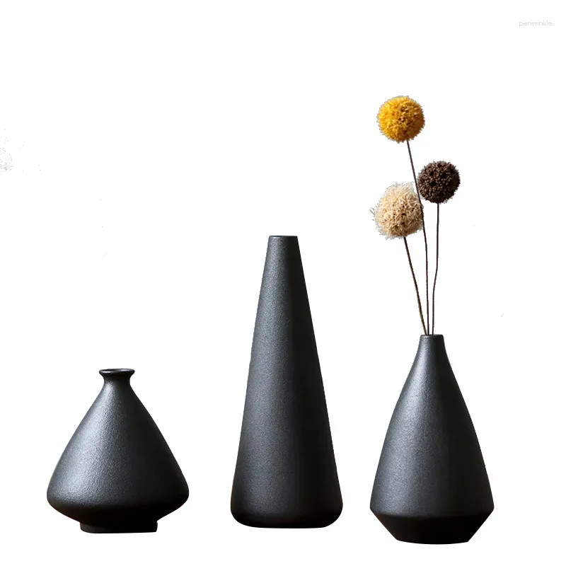 Vases Ceramic Vase Creative Black Home Living Room TV Cabinet Decoration Flower Device Dried