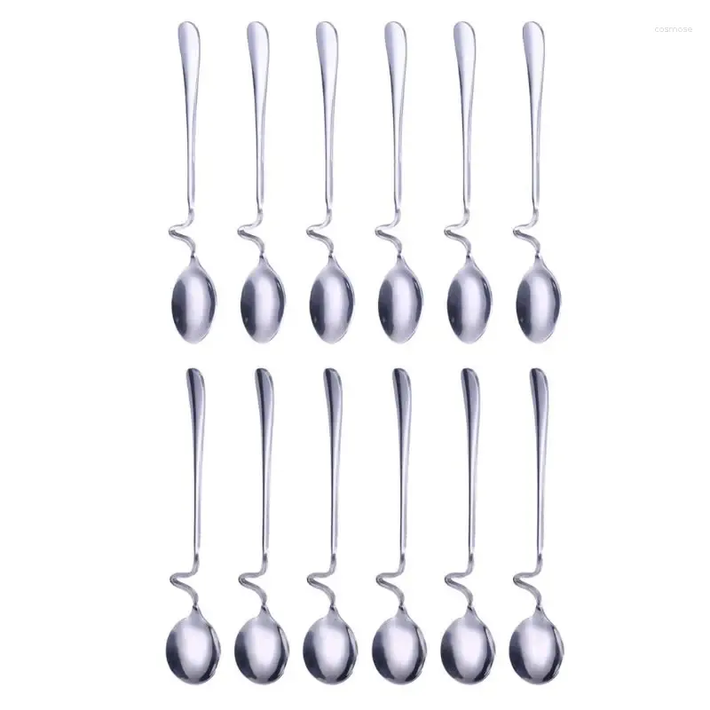 Kaffeeschaufel F63A 6pcs Edelstahl Tee Tasse Hängende Löffel Eis Scoop Bar Drink Cocktail Mischen Rührer