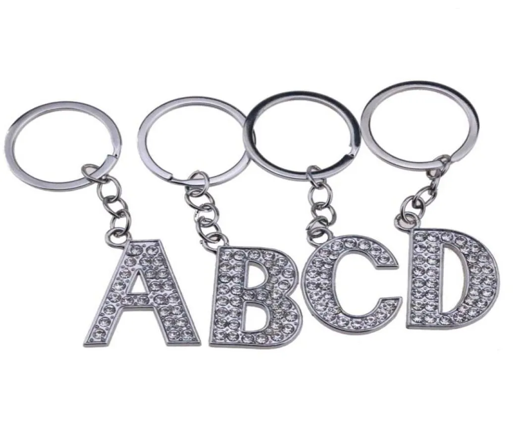 26PCSLOT AZ 32Quot Alphabet alphabet keyring الكامل RHINESTONE سلسلة المفاتيح DIY الملحقات 1979236