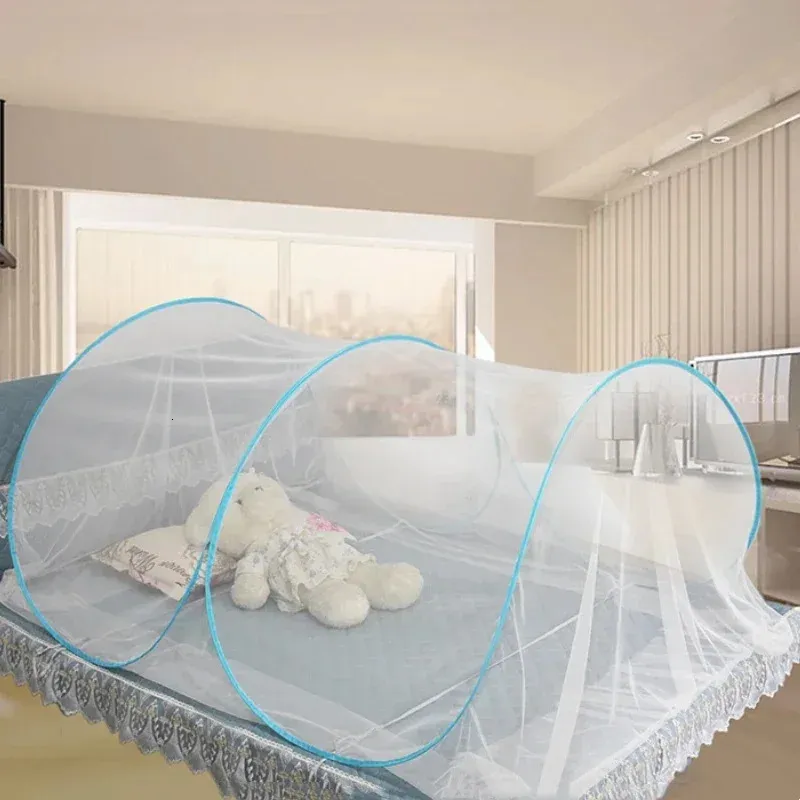 Składane komary sieci Przenośne bezdenne namiot z siatki kempingowej podwójne łóżko pojedyncze dla dziewcząt Wycieczki regulowany rozmiar Y240407
