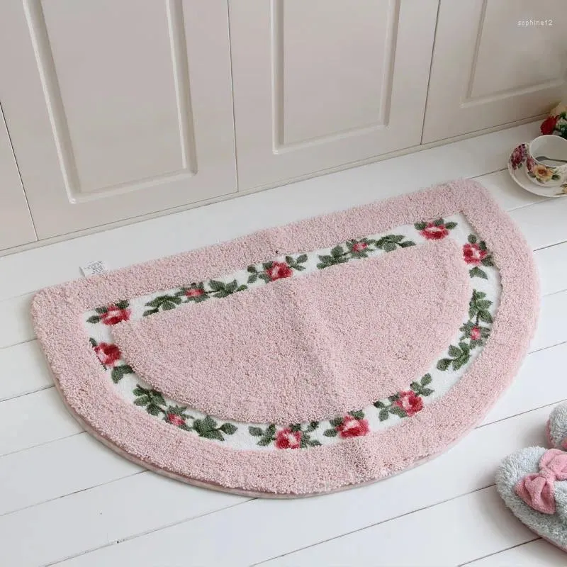 Badmatten Badezimmer Matten Tee Tisch Bibluse Antiskid Wildleder Rosen waschbarer Küchenteppiche Produkt Türmat