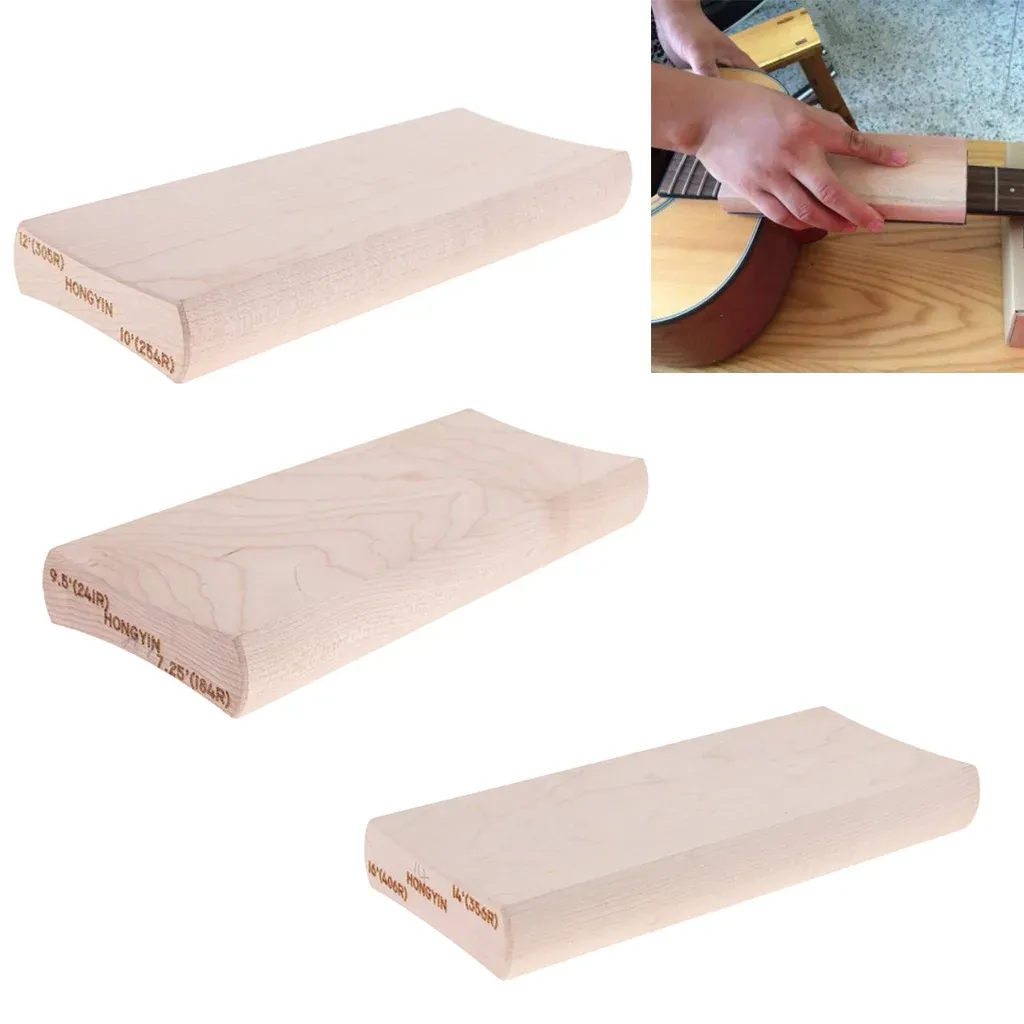 Cables 3 X Wooden Radius Sanding Block For Guitar Fretboard Fret Leveling Tool