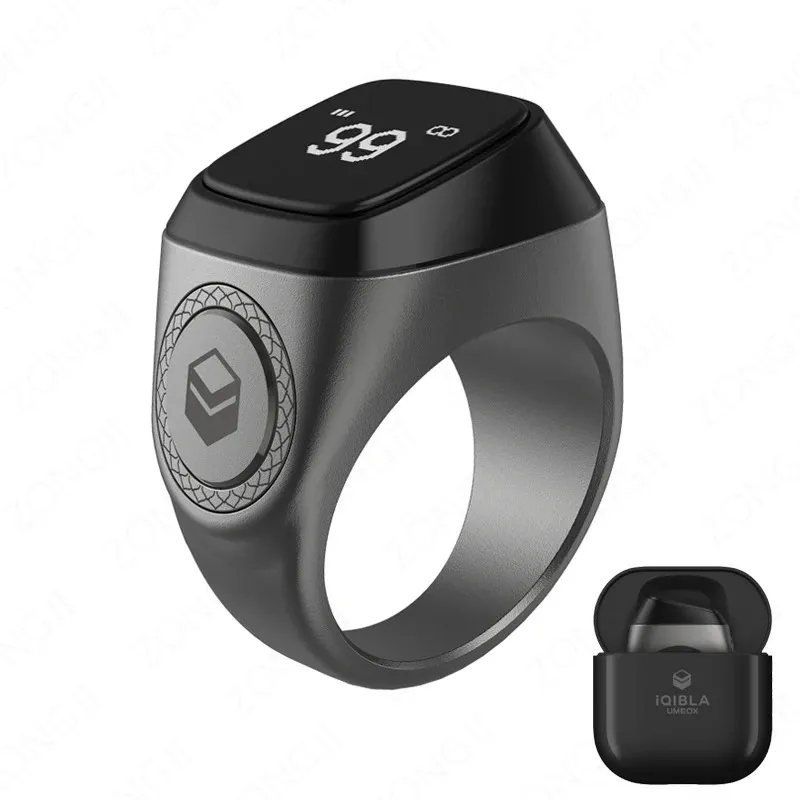 Iqibla M02 سبيكة معدنية Tasbih Smart Ring للمسلمين Tasbeeh Digital Zikr Counter 5 Time Time There There Bluetooth مقاومة للماء 240415