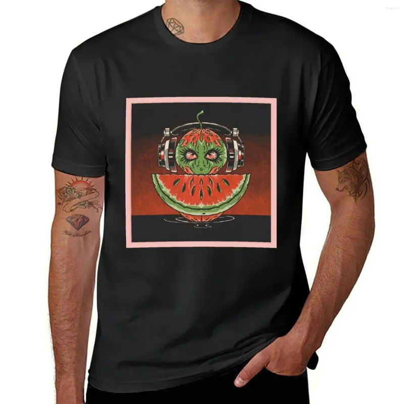 Heren Polos Watermelon DJ Art Nouveau T-shirt Sportfans Otenized Summer Cloths Plain White T Shirts Men