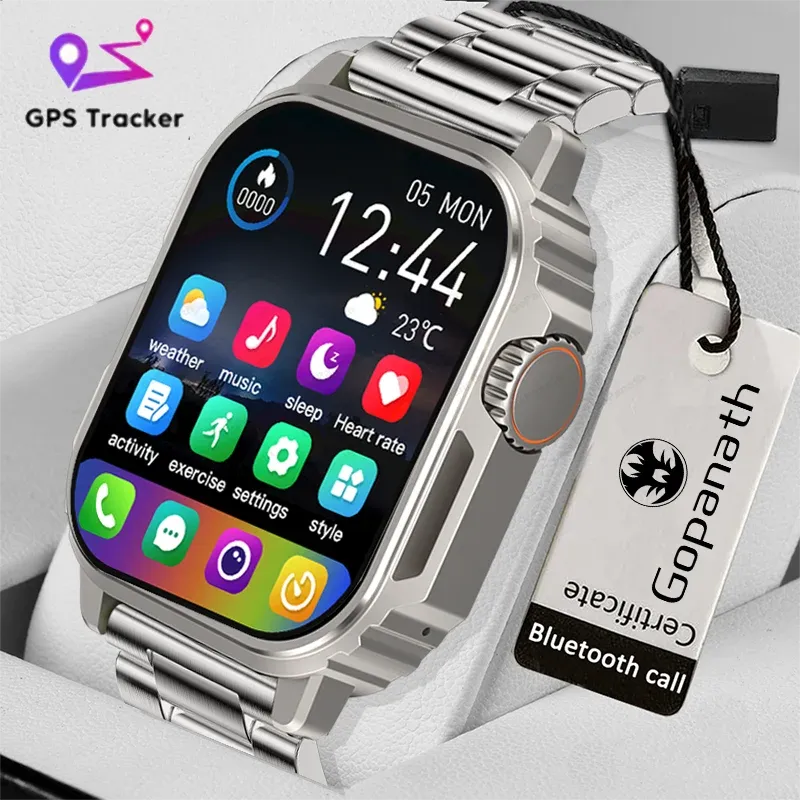 Uhren 2023 Smart Watch für Männer Android Bluetooth Call IP68 wasserdichte Blutdruckfitness GPS -Tracker NFC Smart Watch für Xiaomi