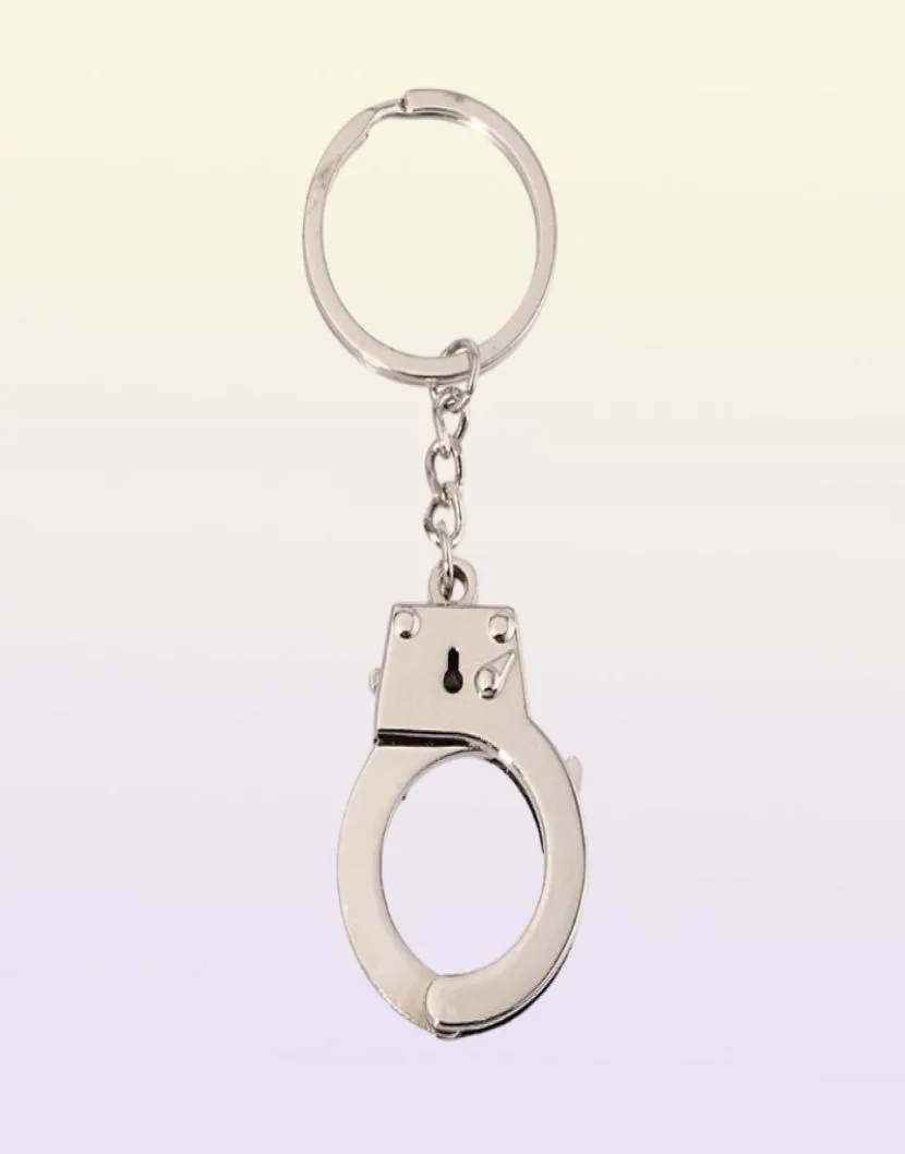 Simulering Handcuffs Metal Keychain Car Key Bottle Opener Män och kvinnor Keychain2389305