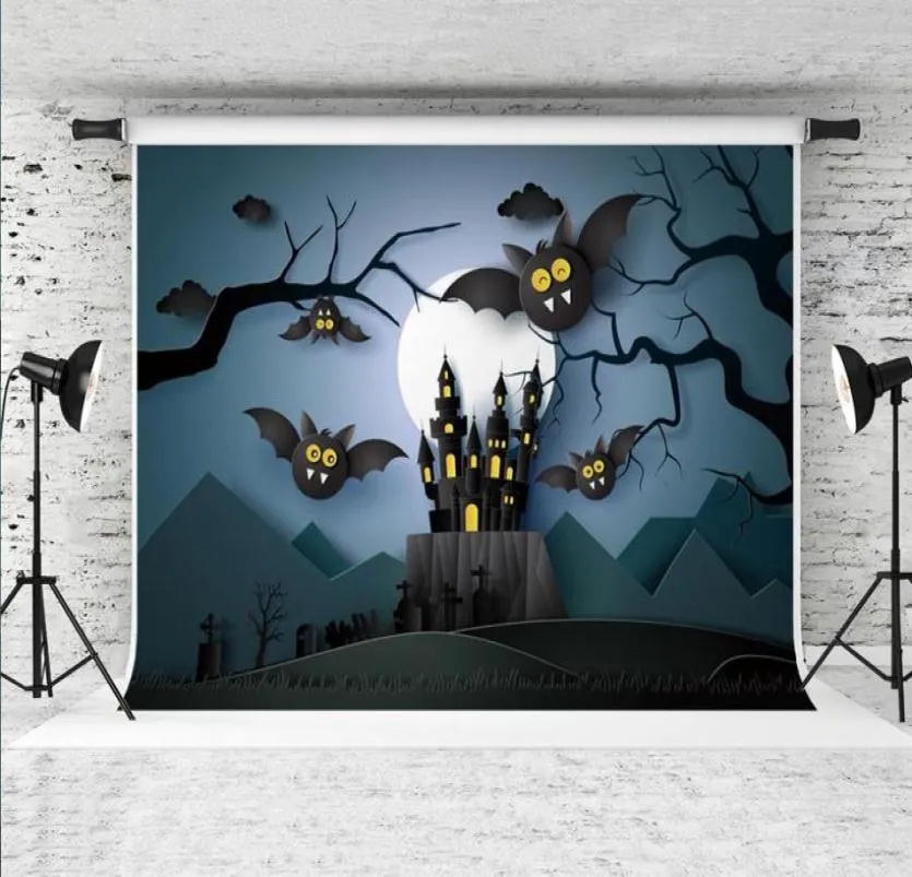 Dream 7x5ft Happy Halloween Dark Night POGRAPHY BACKDROP PAPPER KONTA BATS TRE DECED PO BAKGRUND FÖR Party Shoot Studio Prop300B6026754