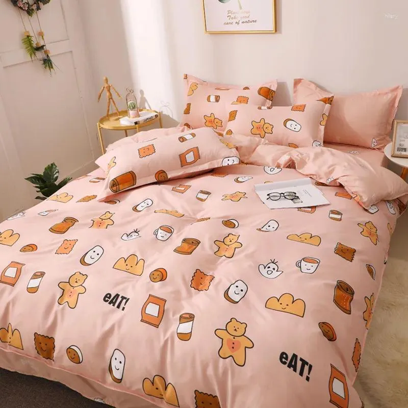 Beddengoed sets cactus wolken roze 4 stcs meisje jongen jochoi bed cover set dekbed voor volwassen laken kussensloop