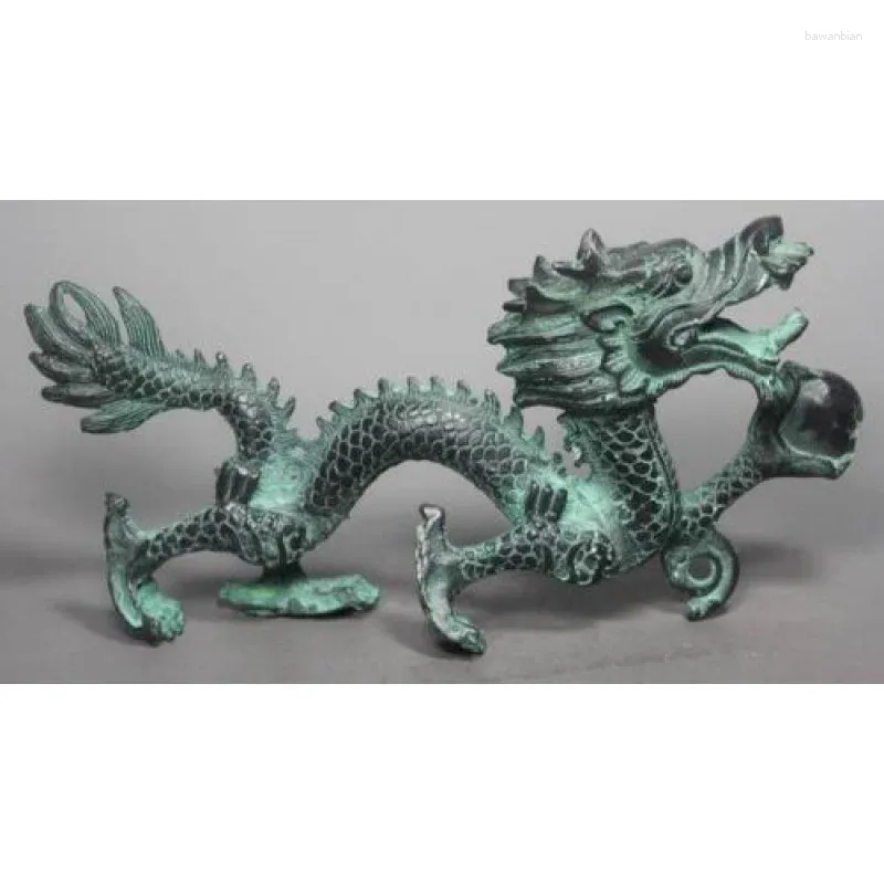 Figurine decorative collezionabili da folk cinese Old Copper Copper Hand Statue Dragon