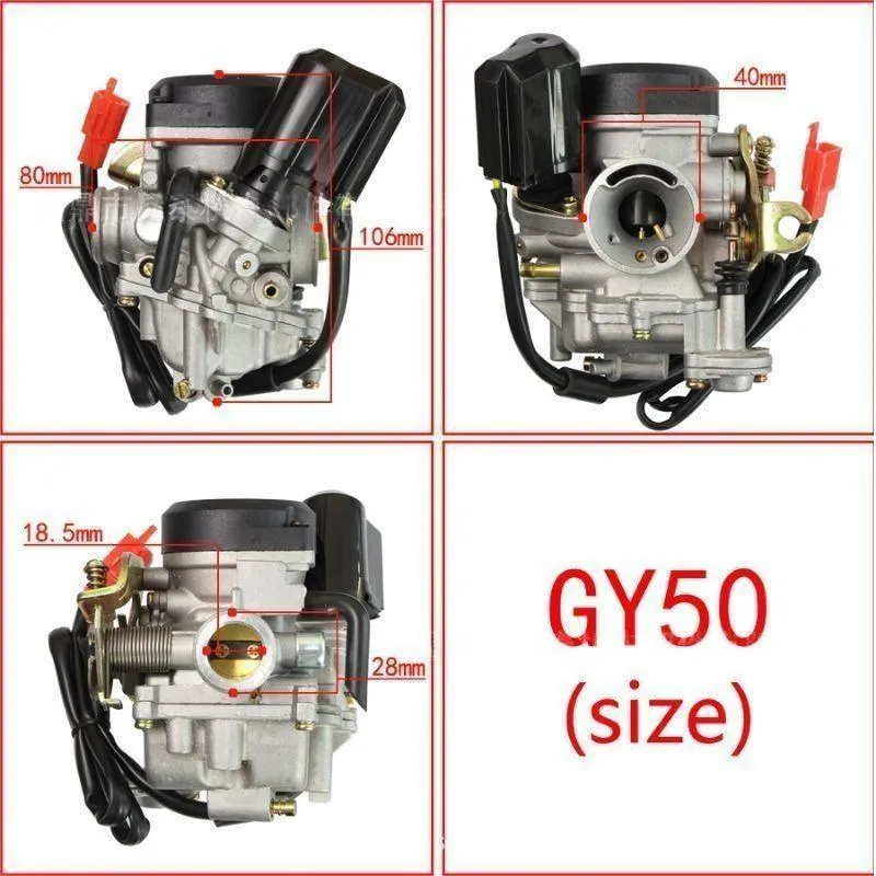 19mm PD19J Big Bore Carb CVK ALU. Förgasare universal för kinesisk GY6 50CC 60cc 80cc 100cc 139QMB 139QMA Scooter Moped ATV Go-kart