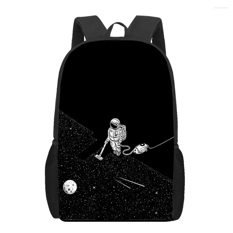 School Bags Black Boutique Art 3D Printed Book Bag Men 16 Inch Backpack For Teen Boys Kindergarten Bagpack Children Large Capacity