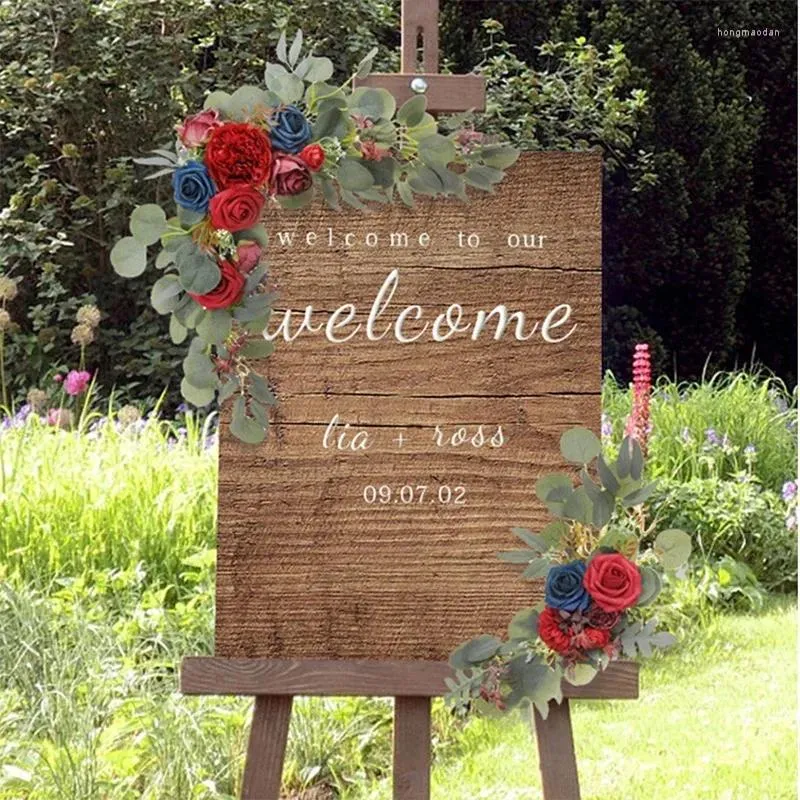 Dekorativa blommor Autumn Artificial Wedding Arch for Sign Floral Swag Reception Entry Ceremony Bakgrundsdekoration