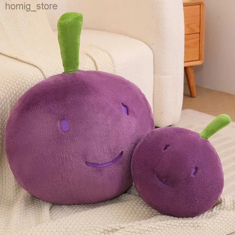 Peluş Bebekler Yaratıcı Meyve Smille Üzüm Peluş Oyuncaklar Sevimli Dolgulu Bitki Simülasyon Üzümleri Yastık Yastık Plushie Bebek Ev Dekoru Hediyeleri Y240415