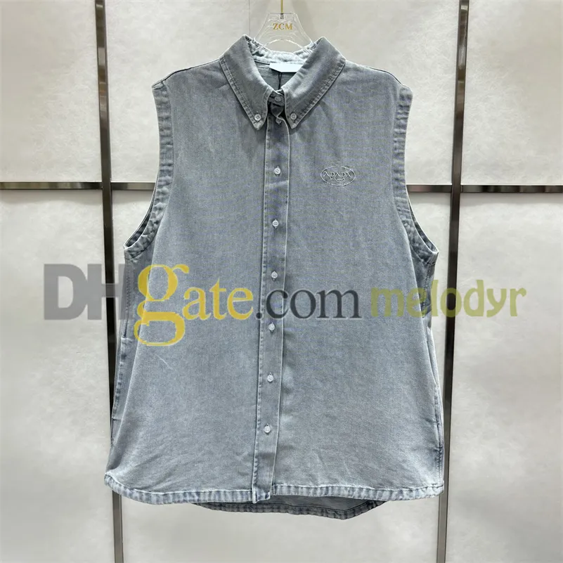 Vestito giubbotto sexy gonne senza maniche lettera da ricamo vestiti di denim retrò estate cappotti traspiranti per donne