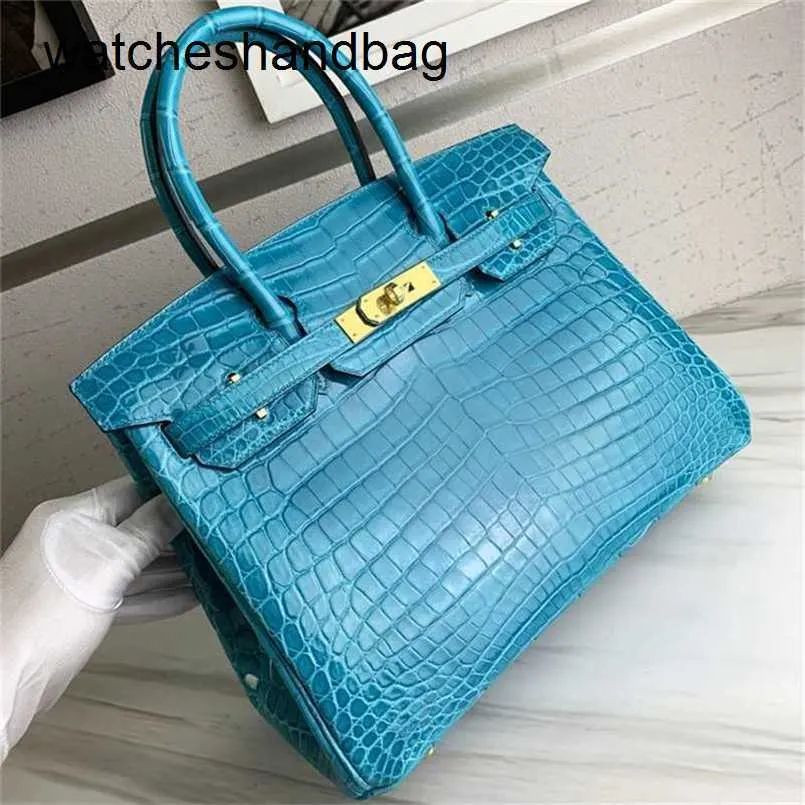 Designer -Tasche Echtes Leder 7A Hands Handtaschen Designerh Familienmarke Turquoise Blue Hand Handbagx69z