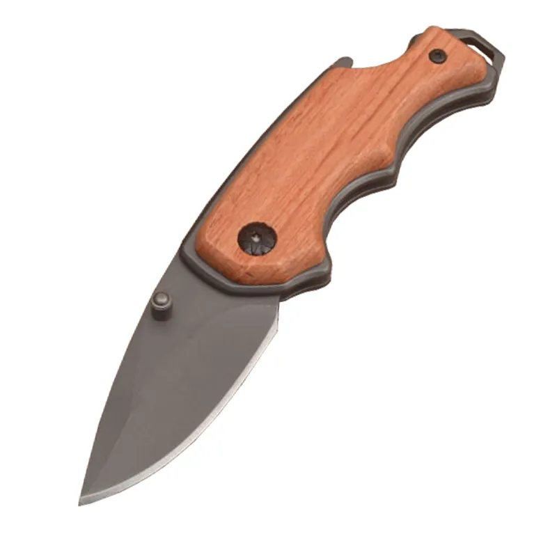 Promotion BK x44 Pocket pliing couteau 440c Titane enduit à lame Rosewood Handle Outdoor Camping Randonnée Fishing Dossier EDC Couteaux avec ouvre-bouteille