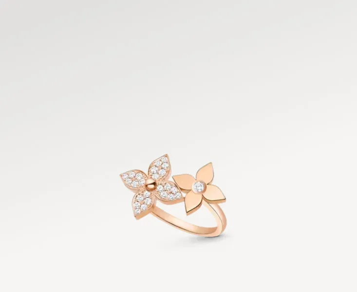 С коробкой кольцо для женщины дизайнерское кольцо цветочное кольцо кольца розовое золото