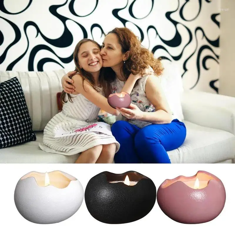 Candle Holders Creative Ceramic Egg Shaped Tea Light Holder Design Scented Centerpiece Home Decor Supplies