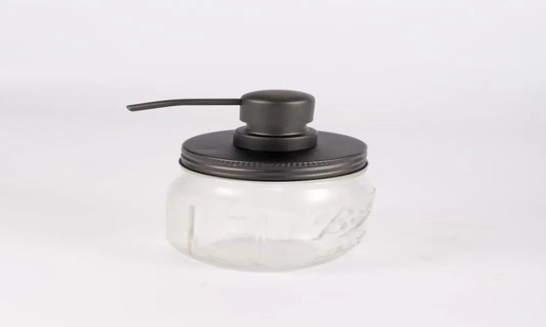 메이슨 항아리 액체 로션 펌프를위한 검은 액체 손 DIY 메이슨 병 비누 비누 디스펜서 펌프 뚜껑 및 칼라 1813307
