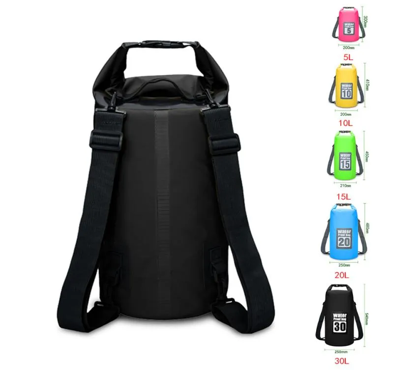 5L10L15L20L30L BASSA IN MAGLIO IN PVC PVC Backpack impermeack Sport Sports Rafting Zuoto zaino secco impermeabile3309575