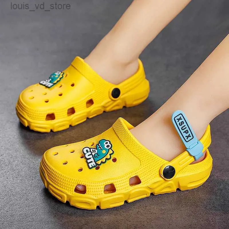 Slipper kinderen verstopt cartoon dinosaurus jongens meisjes sandalen zomer eva schoenen zacht schattig strandwater slippers voor jongen gratis verzending T240415