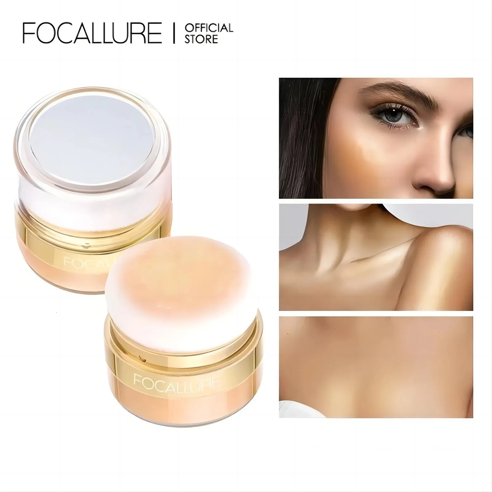 Focallure Glitter Bronzers Highlighter Powder Palette Makeup Shimmer Face Contour Blusher Body Highlighter Cosmetics 240314