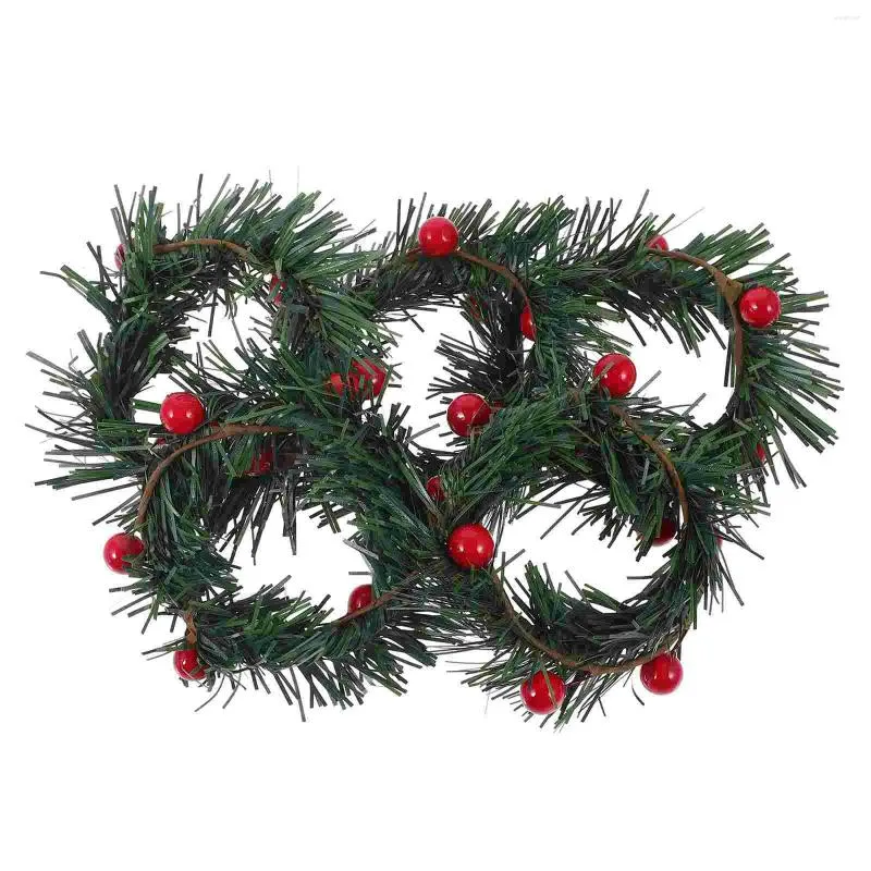 Flores decorativas 5 PCs Cheistmas Wreath Christmas Centerpieces Tabelas Folhas domésticas Garland e grinaldas de plástico guirlandas