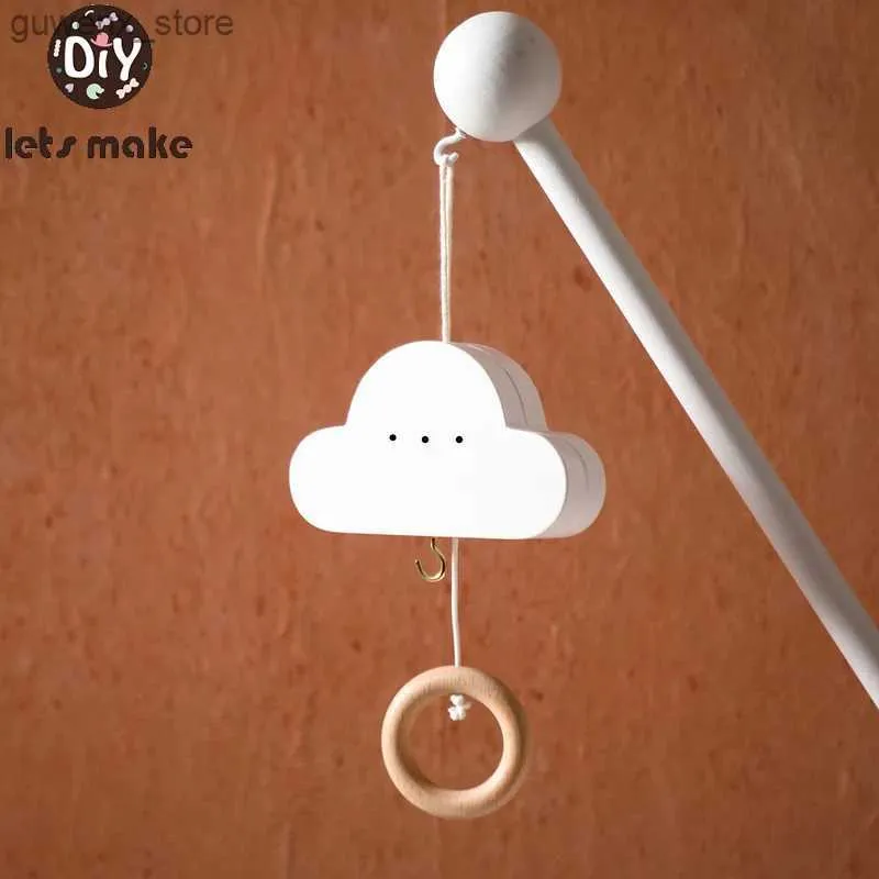 Mobiles# Baby Bed Bell Rattle Toy 0-12 Months Mobile Crib Bed Bell Toy Windup Movement Cartoon Cloud Music Box Machine Nursery Decoration Y240415Y2404172YIZ