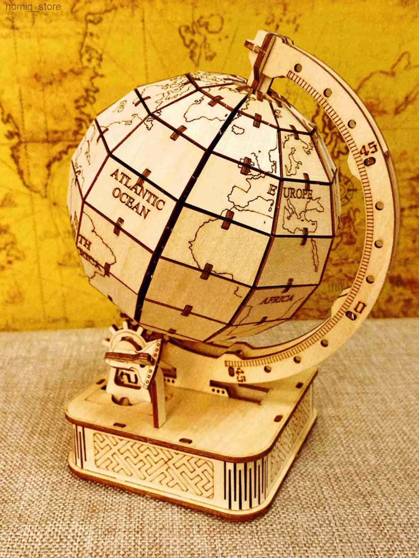 3D -pussel 3D Träpussel Globe. Model Kits DIY Crafts Handgjorda julklappar Y240415