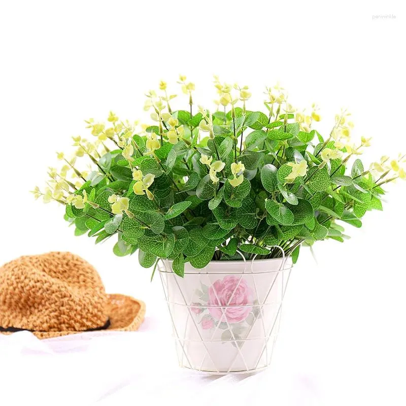 Decorative Flowers 7Forks/Bouquet Artificial Greens Plants Flower Vase Arrangement Fake Liana Greenery Wedding Landscape Garden Home