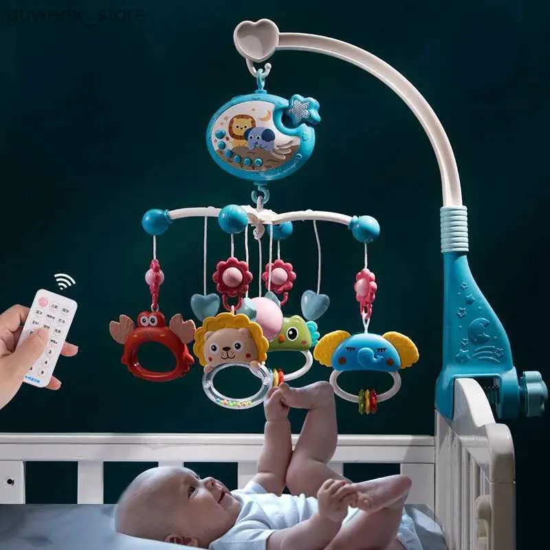 Mobiles# Baby Crib Mobile Rattlesnake Toy Remote Control Star Project Timed Newborn Bell Bell Childrel Music Toy 0-12m Gift Y240415Y24041717EPYL