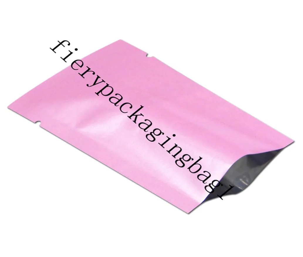 6x9 cm rosa öppet toppvakuumaluminiumfolie Värmtätning Förvaringsförpackning Puches Prov Folie Vakuum Mylar Väskor Värmeförsegling Folie Mat G2680867