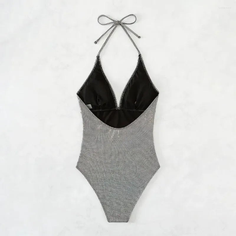 Женские купальники легкий цельный нейлоновый купальный купальник Sparkling Sequin Patchwork Monokini с кружевкой для пляжной одежды
