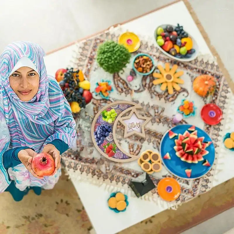 Украшение вечеринки EID Десертный поднос Candy Fruit Fruit The Plate Al-Fitr Sweets печенье для выпечки фестиваль декор фестиваль