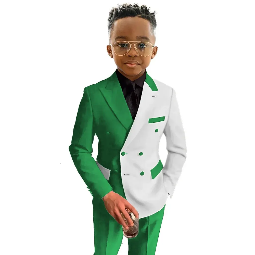 LOLANTA 2-delige geruite pakset voor jongens, elegante blazer voor bruiloft, prom, formele kleding, jas-broekenset (11-12 jaar, blauw