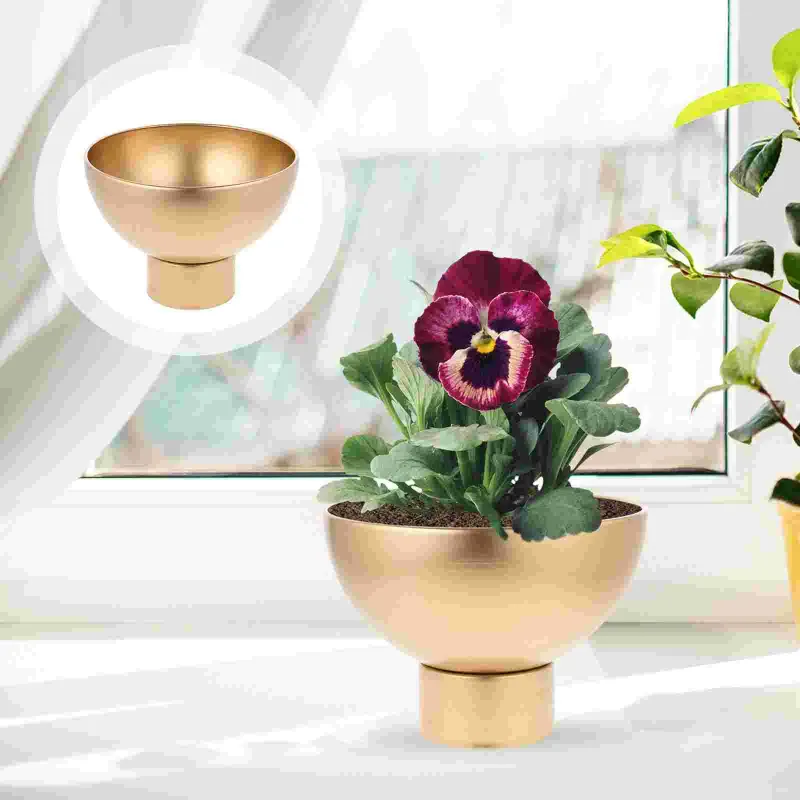 Vaser metall planter liten blomma mittstycken guld vintage heminredning dekorativ