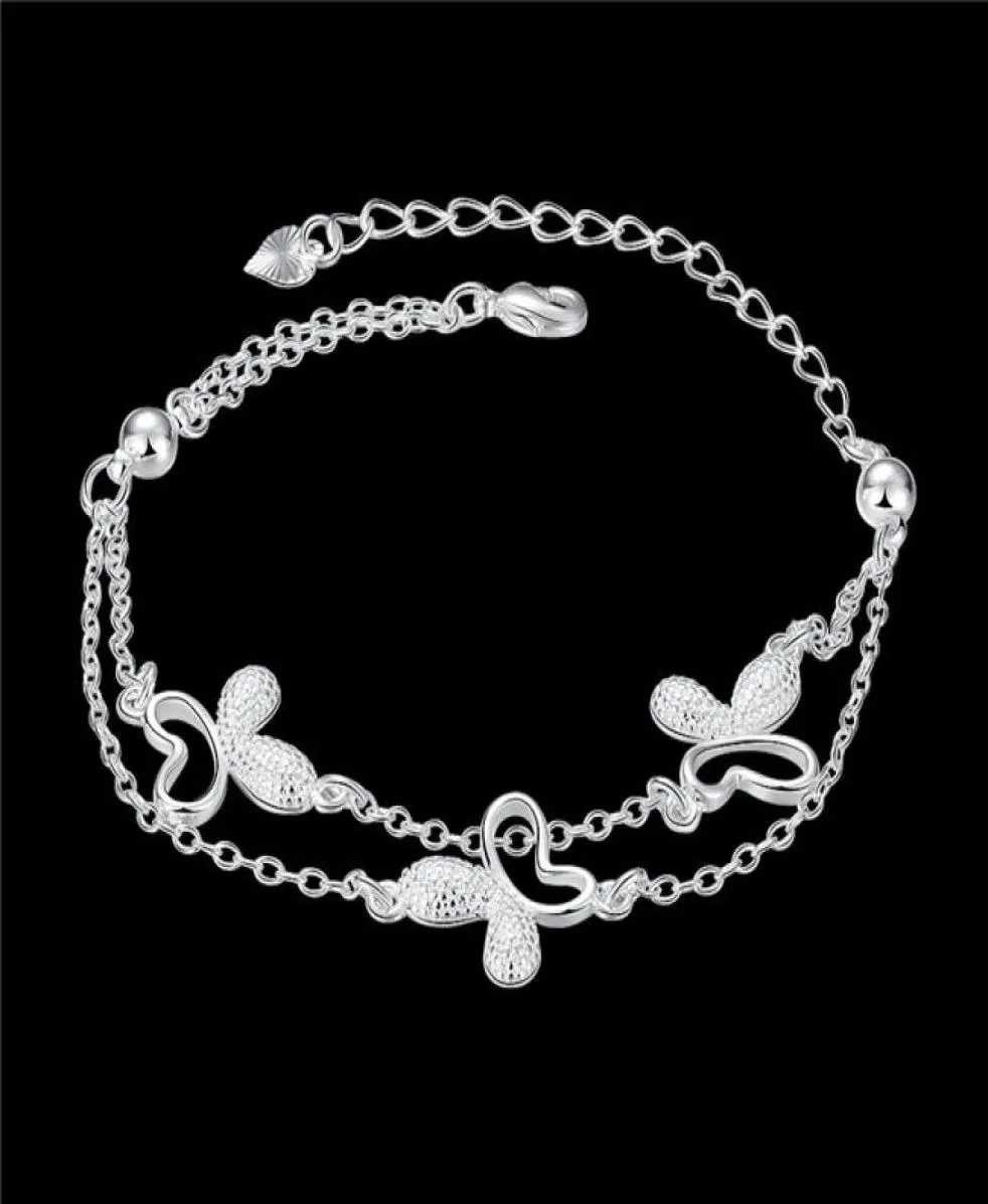 Gift Butterfly 925 Silver Armband JSPB409 Girl Women Sterling Silver Plated Charm Armelets8650396