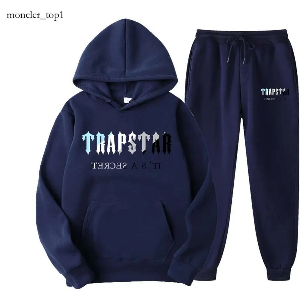 Trapstar Designer Trap Streetwear imprimé Trapstar Veste hommes Femmes Fleepue de tracks Fleece chaude deux pièces Pantalons à capuche Set Sweatshirts Jogging Male 9300