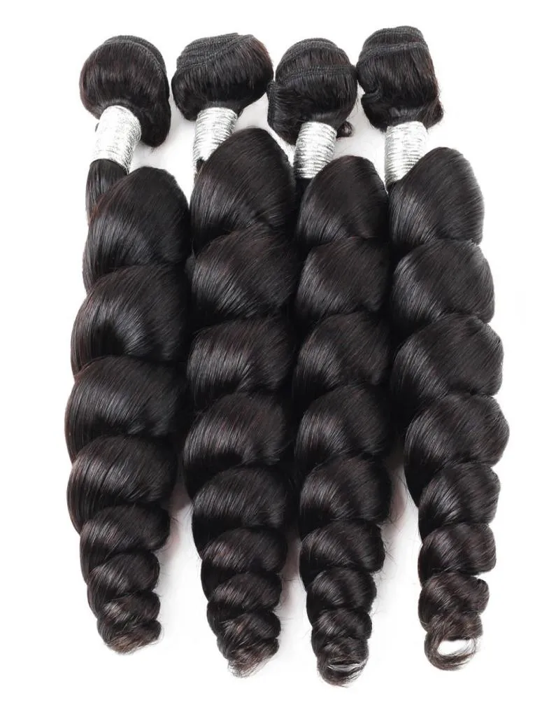 Ishow 12A Loose Wave Raw Human Hair Extensions 34 Bundles for Women All Ages Black 828inch Natural Color Brazilian Peruvian Mala955620239