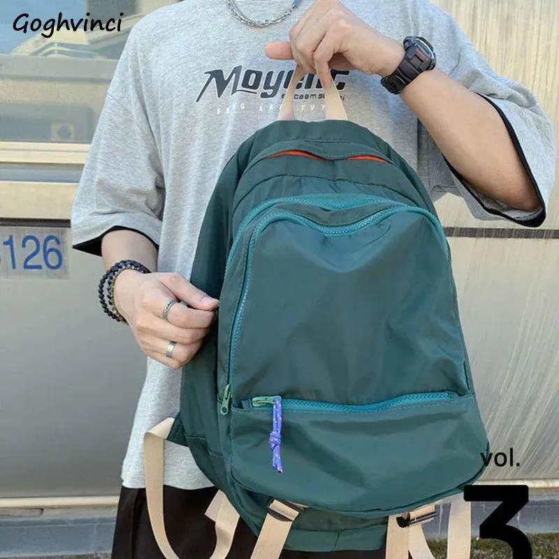 Backpack Nylon Backpacks Unisex Waterproof Travel Large Capacity School Student Simple All-match Ins Japanese Style Panelled Bag