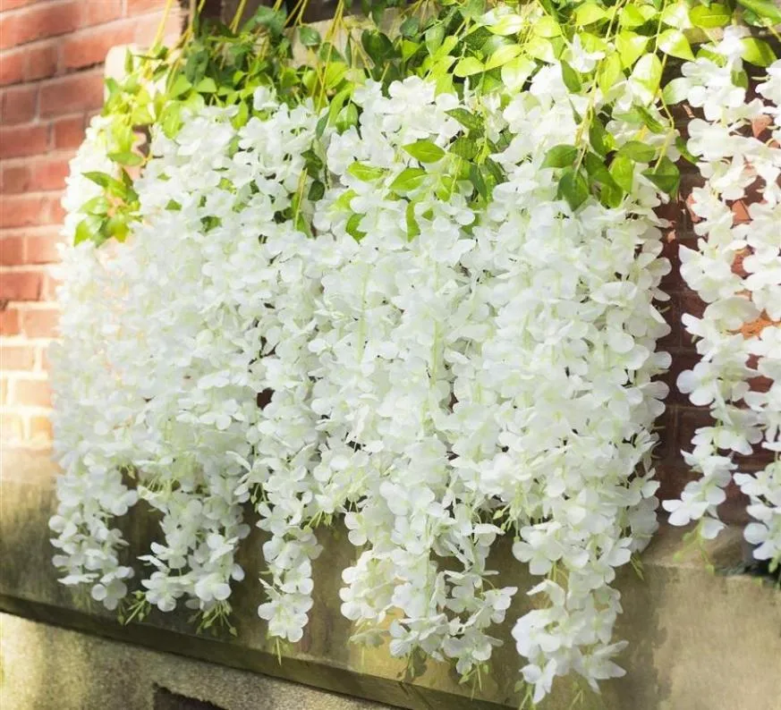 12st Wisteria Artificial Flowers Hanging Garland Vine Rattan Fake Flower String Silk Flowers for Home Garden Wedding Decoration242371563