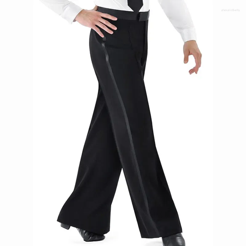 Stage Wear National Standard Social Latin Dance Imitation Wool Fabric med Elastic Men's Practice Pants