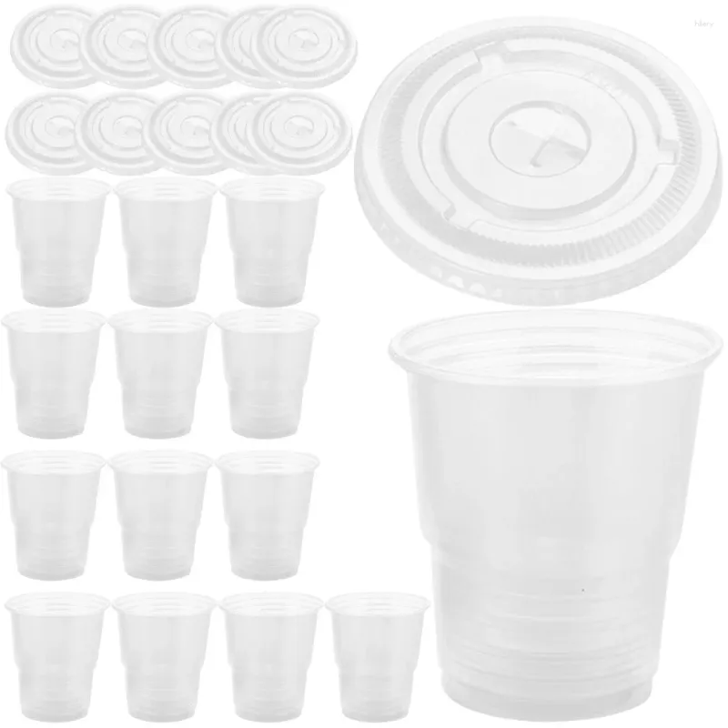 Tasses jetables Paies 50 Settes tasses à café Boire une tasse de glace portable 9.59.5x10.3 cm Emballage Emballage Thé à lait transparent