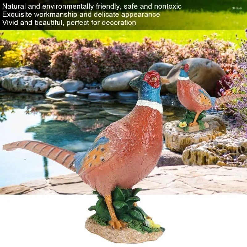 Garden Decorations Simulation Pheasant Decor Resin Craft Decoration Ornament Gardening Statue Gift