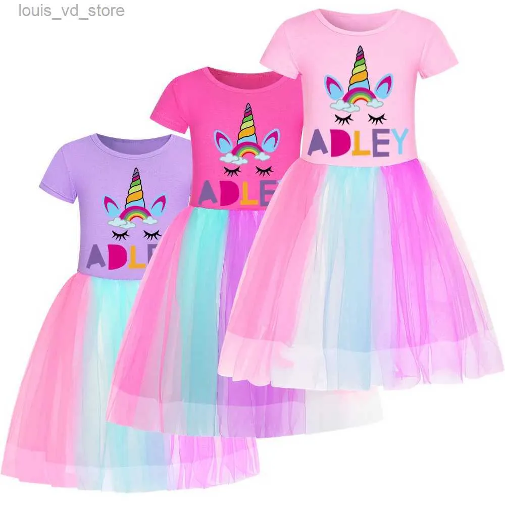 Girl's Dresses 3-12y Girls Dresses For A For Adley Cotton Girls Sparkles Dress Cartoon Princess Dress for Girls Summer Clothes T240415