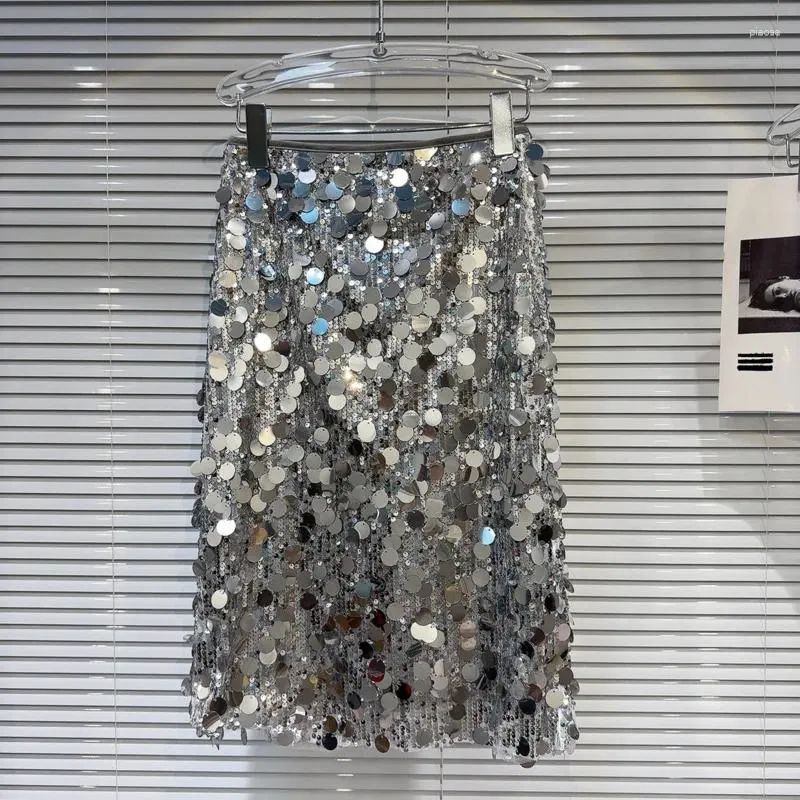 Saias Prepomp 2024 Spring Summer Collection Silver Ligas Skirt Long Women GP515