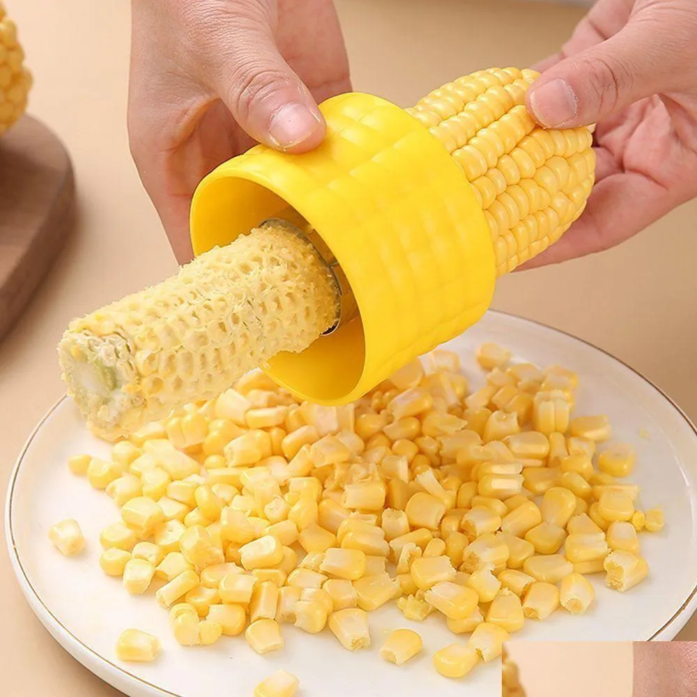 Fruktgrönsaksverktyg Corn Stripper Peeler Cob Cutter Thresher Cooking Kitchen Accessories Drop Leverans Home Garden Dining Bar DZX OTL5U