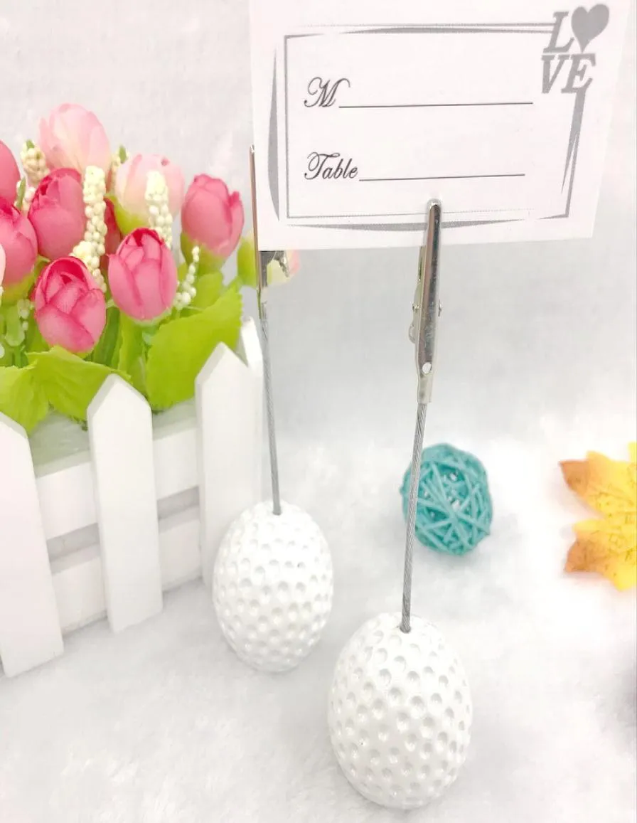 50 -stcs Golf Party Decoratieven White Golf Ball Place Holder Hulde Supplies Tabel Naam Cards Clip7849581