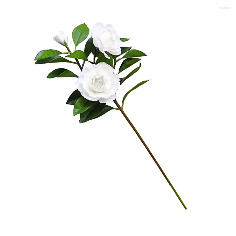 Fleurs décoratives 1pc Single Simulation Gardenia Artificial Flower Life Lifeke Fake Home for Dinner Decoration